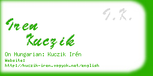 iren kuczik business card
