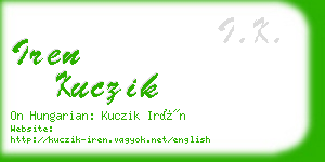 iren kuczik business card